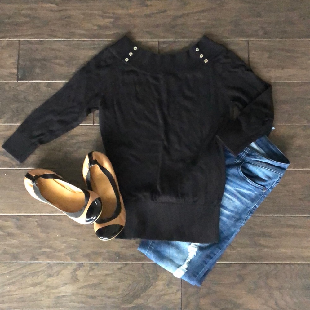 Black boat neck sweater